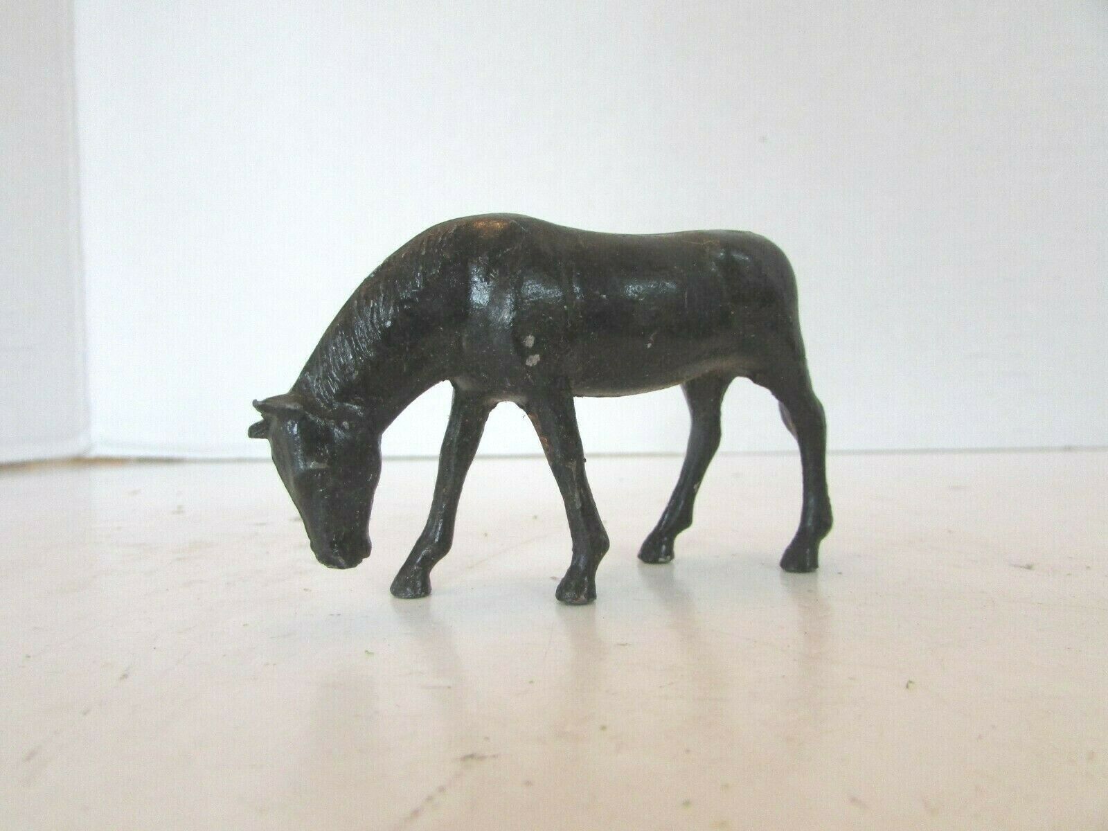 Primary image for VINTAGE DIECAST GRAZING HORSE BLACK  2"H  M41