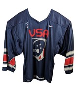 Team USA Lacrosse Game Jersey LAX Mens Large Elite Nike Navy Blue Red Th... - $1,489.27 MXN