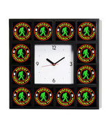 Bigfoot Yeti Sasquatch Research Team Clock with 12 surrounding images - £24.80 GBP