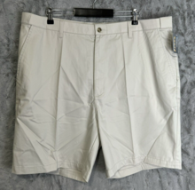 Croft &amp; Barrow Mens Shorts Chino Size 42 Beige 100% Cotton Flat Front - NEW - £16.31 GBP