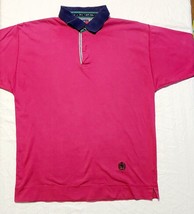 Vintage Tommy Hilfiger Polo Shirt Men&#39;s Medium Pink Short Sleeve Casual Adult - £9.91 GBP
