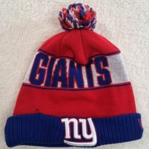 NFL New Era New York Giants Beanie Cap Hat Pom Pom Blue Red Insulated Football  - £10.89 GBP