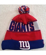 NFL New Era New York Giants Beanie Cap Hat Pom Pom Blue Red Insulated Fo... - £10.65 GBP