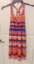 Cato Girls Summer Dress Size 16 Multi Color Oranges, Pinks, Purples... - £12.50 GBP