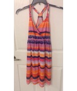 Cato Girls Summer Dress Size 16 Multi Color Oranges, Pinks, Purples... - £12.52 GBP