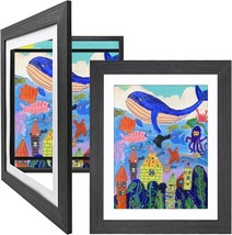 [2 Pack] 10x12.5 Kids Artwork Frames Changeable, Front Opening Children Storage - £13.63 GBP