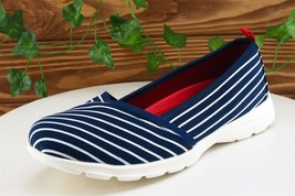 Lands&#39; End Size 7 B Dark Blue Walking Shoes Fabric Women - £15.79 GBP