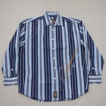 Hard Rock Western Shirt Pearl Snap Mens Size Small Embroidered Guitar Blue - £22.05 GBP