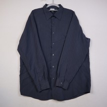Alfani Shirt Adult XL Blue Striped Button Up Long Sleeve Casual Dress Men&#39;s - £20.44 GBP