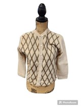 Vintage DALTON 1950s 100% Virgin Cashmere cream Diamond Cardigan Sweater... - £47.57 GBP