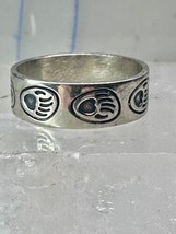 Bear footprint ring southwest band size 7.75 sterling silver women men - £44.35 GBP