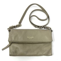 Kate Spade Womens Crossbody Fold Over Bag Tan Pebble Leather Gold Color ... - $24.70