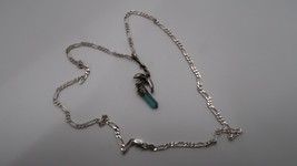 Sterling Silver Nude Woman Riding Dolphin Crystal Pendant Chain Necklace... - $52.67