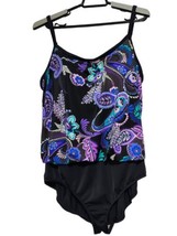 Maxine of Hollywood SIZE 20 Womens Plus One PIECES Paisley Print Swimsuit  - £25.76 GBP
