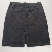 One 5 One Goddess Fit Women's Black Cotton Blend Rear Slit Denim Skirt Size L image 15