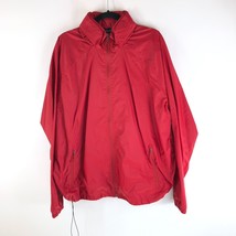 LL Bean Mens Windbreaker Jacket Full Zip Lined Hooded Pockets Red XL - £18.86 GBP