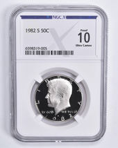 1982-S Kennedy Half Dollar- NGC X- Proof 10 Ultra Cameo - £55.78 GBP