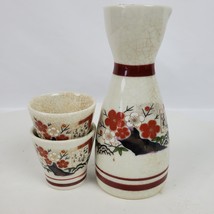 Vintage Kutani Cherry Blossom Porcelain Saki Drink Set Kitchen &amp; Bar - £19.56 GBP