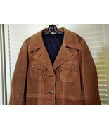 R. Sherman Womens Suede Brown Leather Shirt Jacket Flaps Western Rockabi... - £61.44 GBP