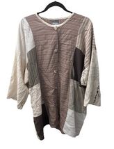 Staley Gretzinger Vtg OS Button Down Lagenlook Tunic Earthy Art Wear Ray... - $38.61