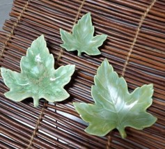 Vintage Ceramic Leaf Trinket Dish Tray Set of 3   - £11.19 GBP