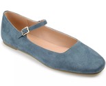 Journee Collection Women Mary Jane Flats Carrie Size US 8 Blue Faux Suede - £25.81 GBP