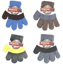 Wholesale lot of 12 Childrens Kids Knit Winter Gloves Assorted Colors (4... - £13.21 GBP