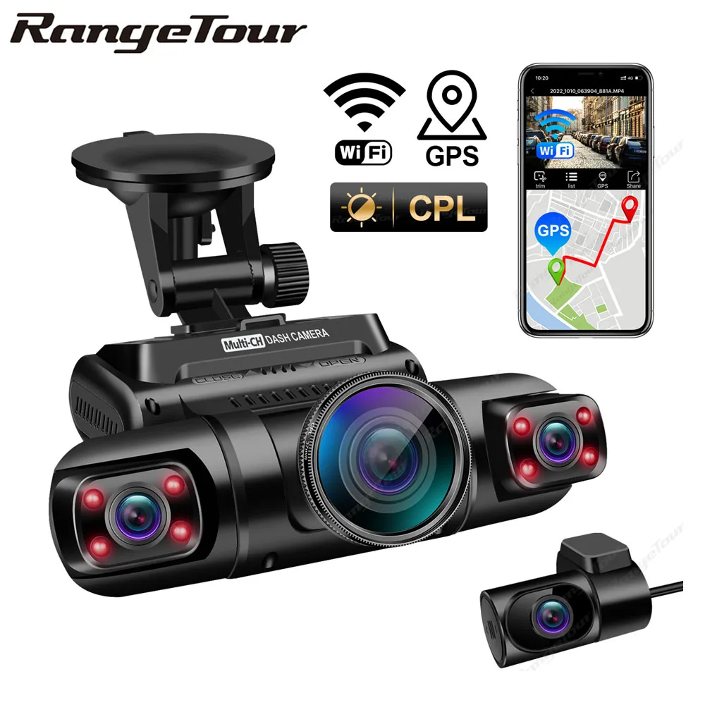 4 Channel 1080P+1080P+1080P+1080P WiFi GPS Car DVR Dual Lens 8 Infrared Light - £126.59 GBP+