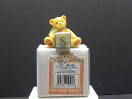 Vintage Cherished Teddies Bear with ABC “S” Block 158488S 1995 NIB Enesco - $11.87