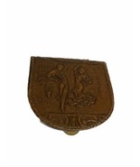 Vintage Spanish Brown Leather Dancers Shaker Wallet Coins Tray Purse vtd - £9.94 GBP
