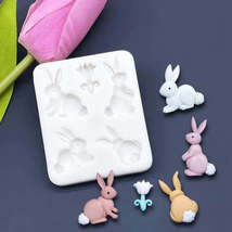 Easter Bunny Silicone Fondant Mold - Cupcake Baking Cake Decorating Tool - £7.74 GBP+