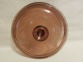 Pyrex Vision Glass Cooking Pot Lid 8 1/2&quot; Across V2.5C Cranberry Color Vintage - £15.78 GBP