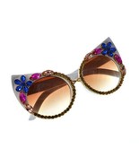 Floral Fashion Rhinestone High Fashion Cat Eye Woman Sunglasses - $24.99