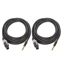 Speakon To 1/4 Male Cable 10Ft - 2Pcs, 1/4 Ts To Speakon Male Profession... - $33.99