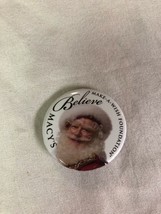 NEW Santa Claus Christmas MACY&#39;S Believe Make-A-Wish Foundation Button Pin - $2.99