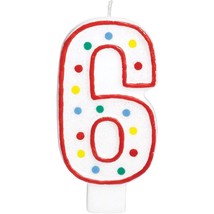 Candle Jumbo #6 Molded Number Happy Birthday Party Cake Topper New - £3.89 GBP