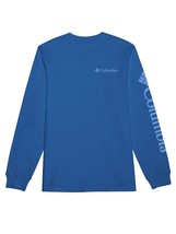 Columbia Men&#39;s Fundamentals Graphic Long Sleeve T-shirt Vivid Blue-Small - £17.52 GBP