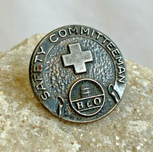 Vtg B&amp;O RR Safety Committeeman Sterling Silver Hat Pin Button Jewelry 3.31g - £39.83 GBP