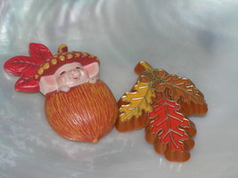 Vintage Lot of 2 Hallmark Cards Marked Cute Little Mouse in Acorn &amp; Maple Leaf - £8.28 GBP