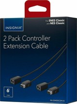 NEW Insignia 2-Pack Extension Cable 4 Nintendo NES SNES Mini Classic Controllers - £4.42 GBP