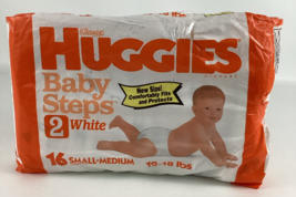 Vintage 1991 Huggies White Plastic Baby Steps Storytime Design Sz 2 Smal... - $3,721.07 MXN