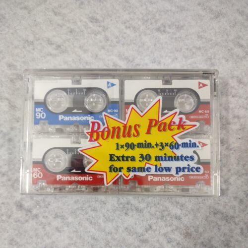 Panasonic (3) MC-60 & (1) MC-90 Micro Cassettes 4 Pack New Sealed RT-604VP - $10.95