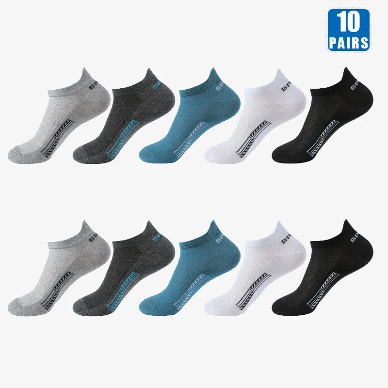 Rs cotton men s short socks crew ankle high quality breathable mesh sports casual women thumb200