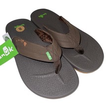 Sanuk Flip Flops Mens Brown Brumeister Hawaii Comfort Yoga Mat Sandals S... - £56.31 GBP