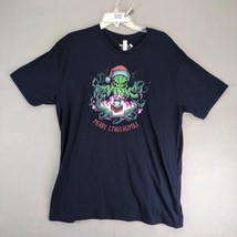 TeeTurtle Merry Cthulhumas Men&#39;s XL T-Shirt Navy Crew Short Sleeve Chris... - $18.00