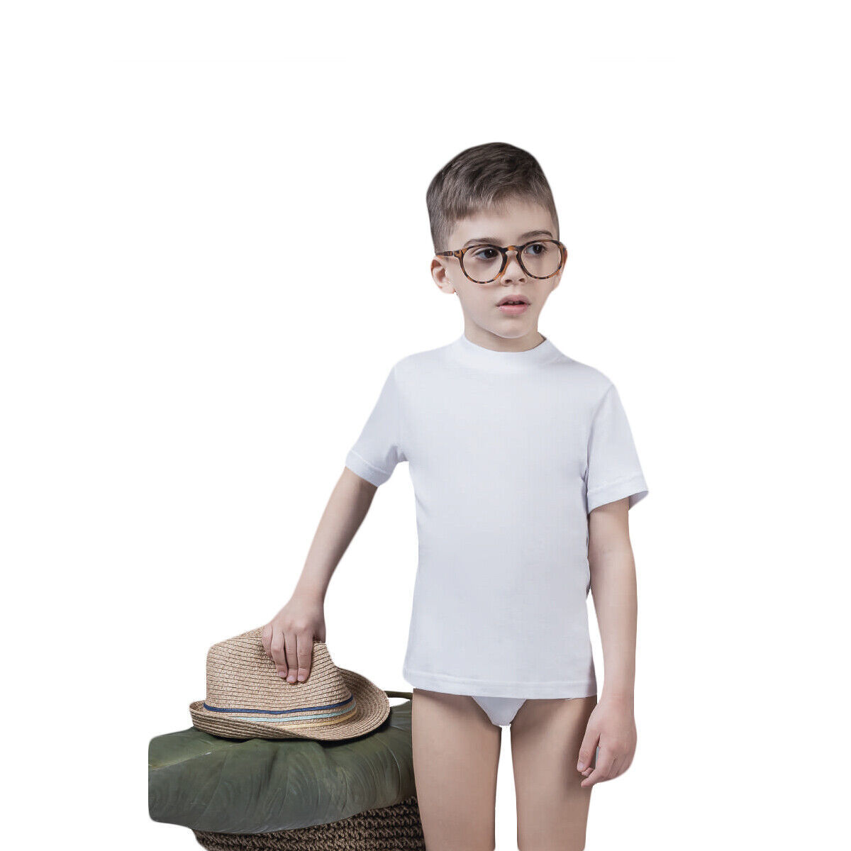 Cotton Half-Sleeve Round Neck T-Shirt for Boys Bimbissimi TM62R Tank Top - $6.05