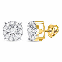 Authenticity Guarantee 
10kt Yellow Gold Womens Round Diamond Cluster Earring... - £478.33 GBP