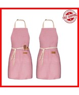 Machine Washable 2 Pack Bib Aprons with Pockets for Stylish Cooking Prot... - $569.03 MXN