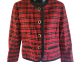 Vintage Pendleton Petite 100% Virgin Wool Tartan Plaid Red Blazer Jacket... - $42.56