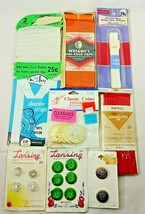 Vintage Sewing Notions Lansing Buttons Wright&#39;s Bias Tape Piping Panty Elastic - $21.49